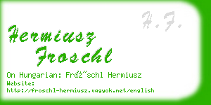 hermiusz froschl business card
